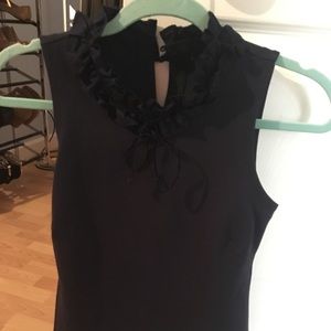 J Crew Navy Blue Ruffle Top xxs
